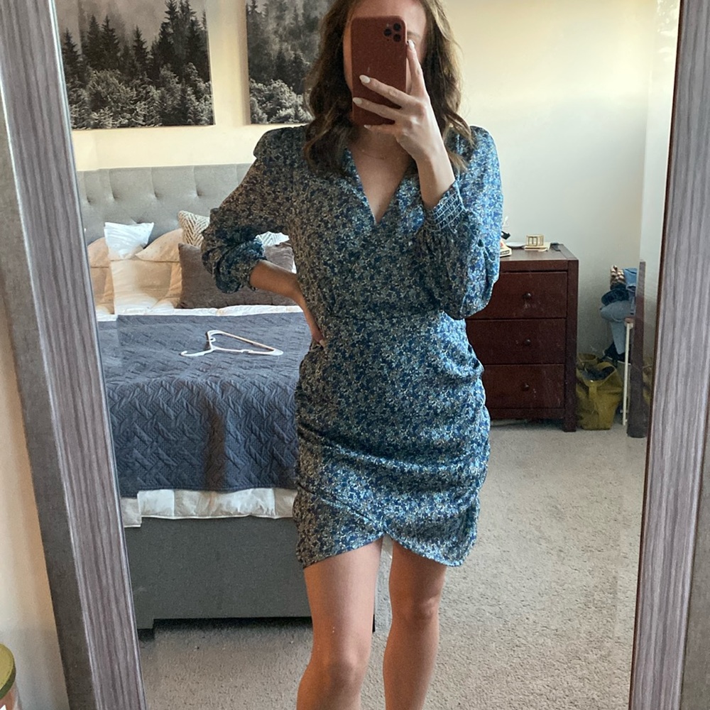 Floral wrap style dress